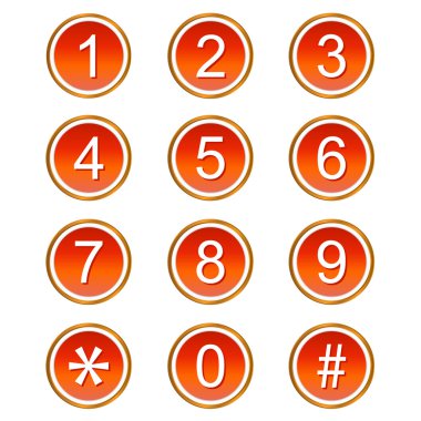 Red numbers icons