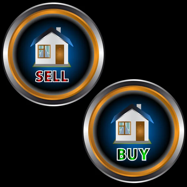 Κουμπιά να πωλούν και να αγοράζουν — Διανυσματικό Αρχείο