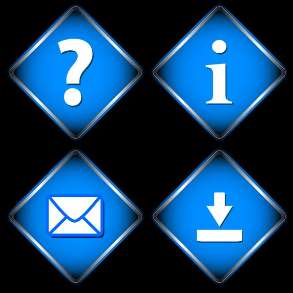 Vier blauwe web pictogrammen — Stockvector