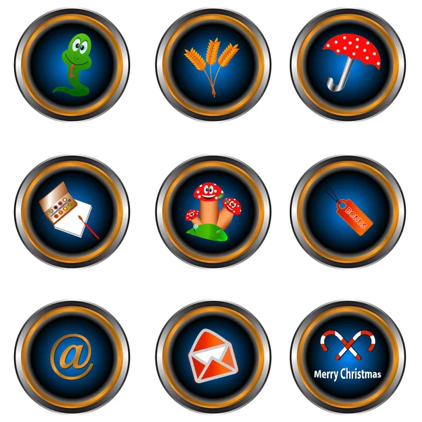 Nove ícones únicos — Vetor de Stock