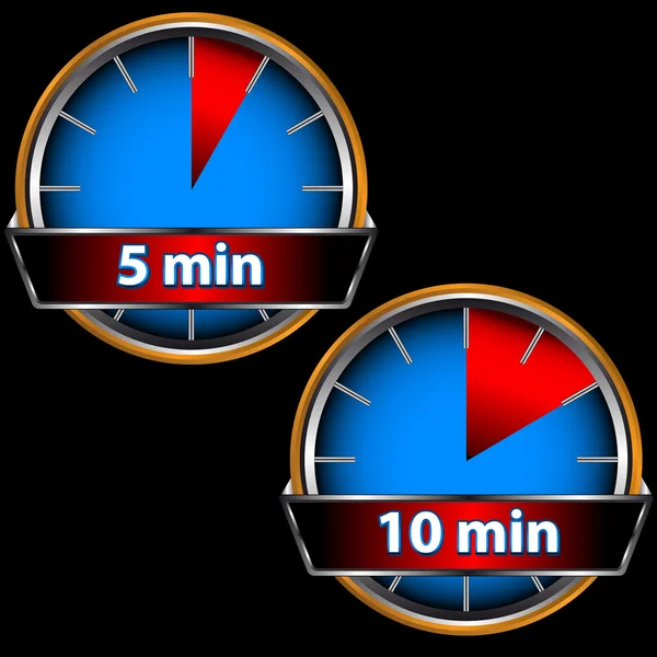 Icône de cinq et dix minutes — Image vectorielle