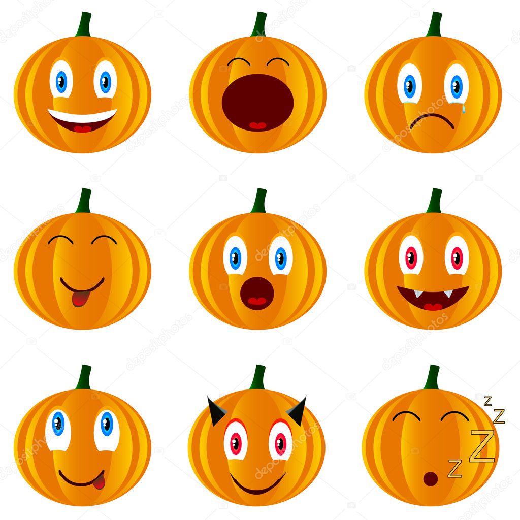 Nine pumpkins Stock Vector Image by ©ylivdesign #11813405