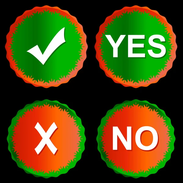 Buttons yes and no — Stock Vector