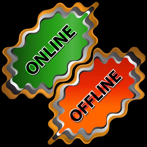Icono on-line y offline — Archivo Imágenes Vectoriales