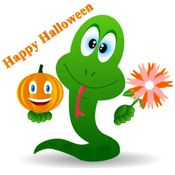 Serpent dans un Halloween — Image vectorielle