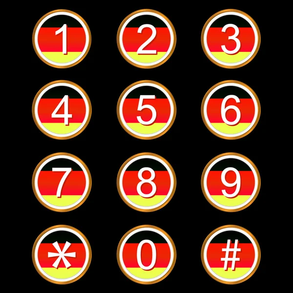 Německá čísla ikony — Stockový vektor