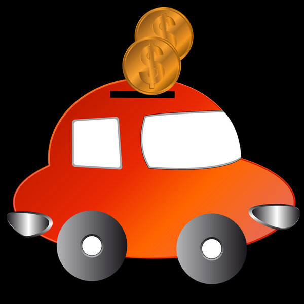 The car with coins