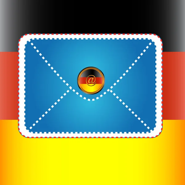 Der Brief mit der deutschen Fahne — Stockvektor