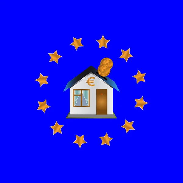 stock vector Euro house