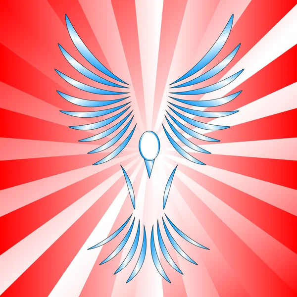 Symbol of a bird in an anime style — Stock Vector