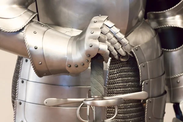 Ancient metal armor - iron detail — Stock Photo, Image