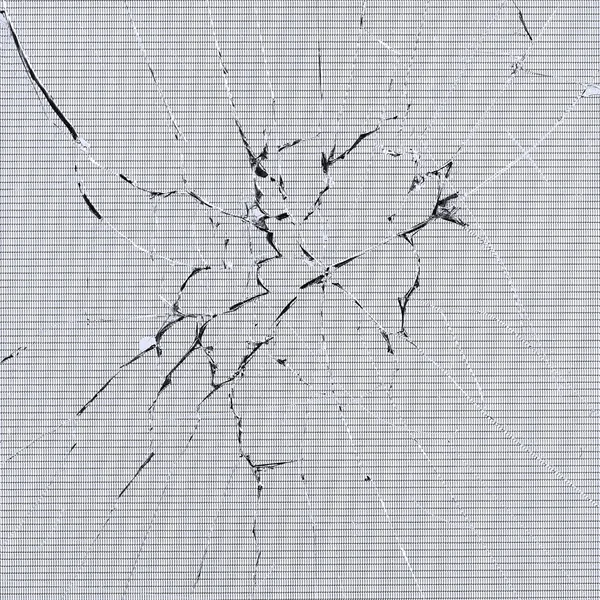 Pęknięty szklany uszkodzony wyświetlacz z matrycą lcd tęcza, makro — Zdjęcie stockowe
