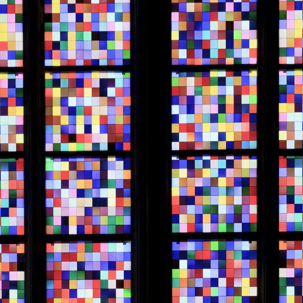 Stained-glass window in Catholic temple — Stock Photo, Image