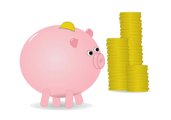 Piggy bank with money — Stock Photo, Image