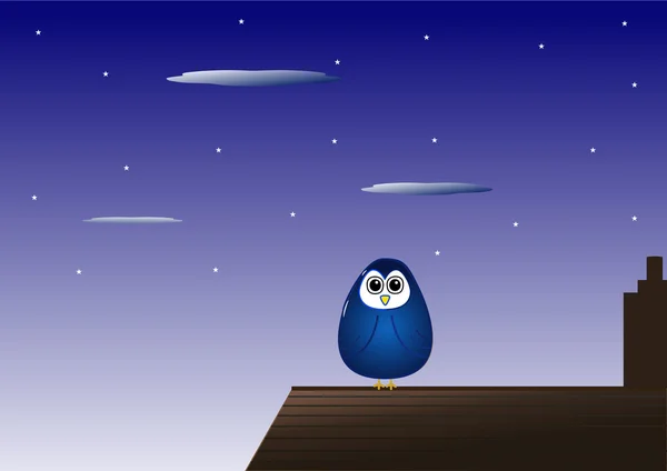 Owl on rooftop — Stock Photo, Image