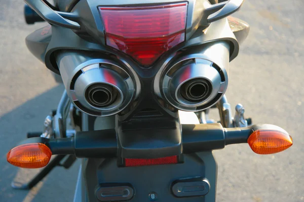 Eksosrør på motorsykkel – stockfoto