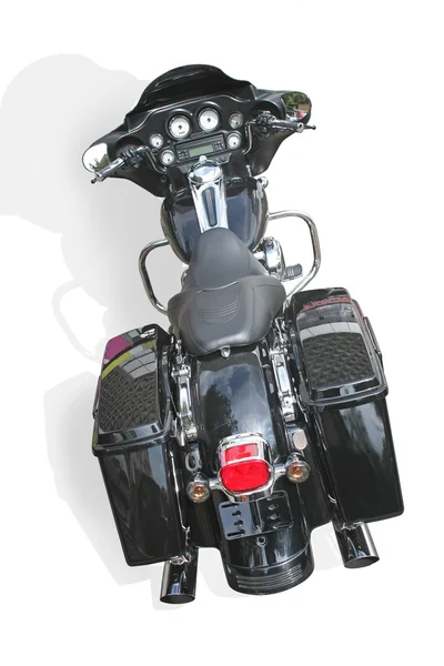 在白色背景上的黑色摩托车 — 图库照片