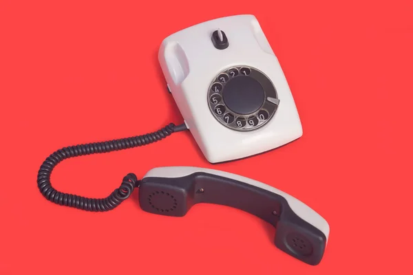 Oude witte telefoon — Stockfoto