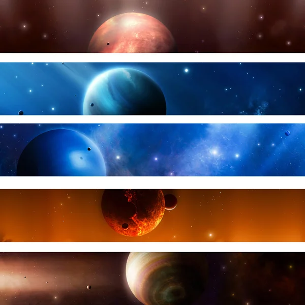 Planeta espacial Banners — Foto de Stock