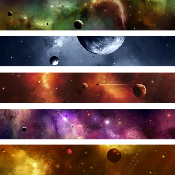 Banner galáxia espacial — Fotografia de Stock