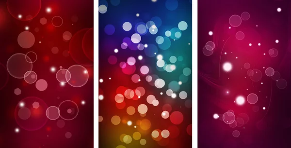 Set Of three Colorful Bokeh backgrounds — Stock Photo, Image