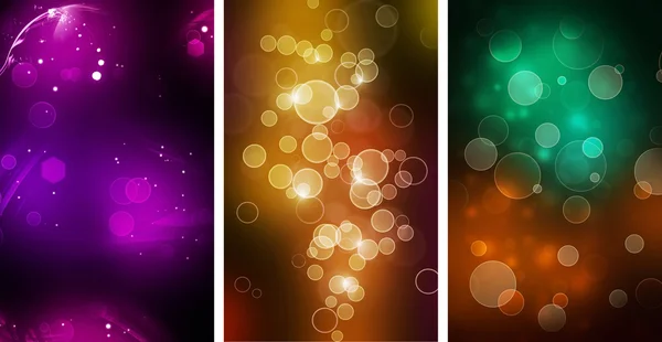 Set Of three Colorful Bokeh backgrounds — Stock Photo, Image