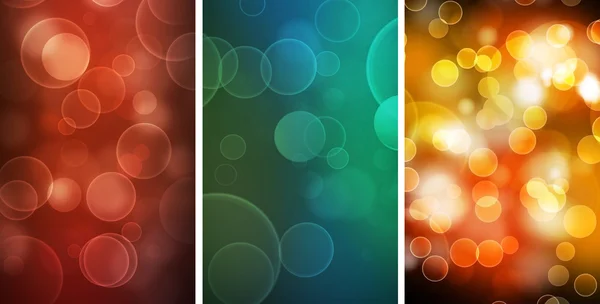 Three abstract Bokeh backgrounds — Stock Photo, Image