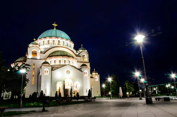 Белград ночью — стоковое фото
