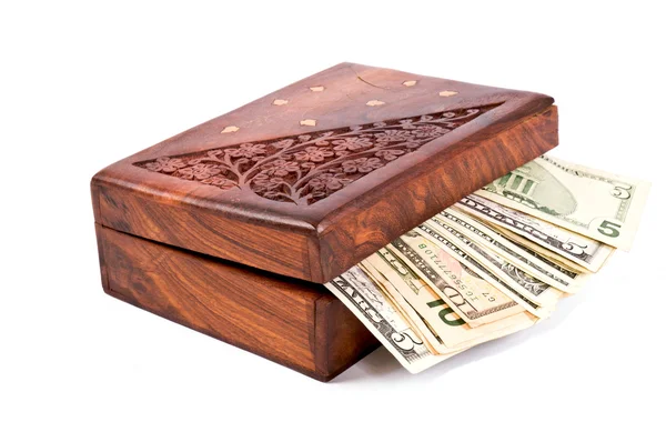 Dinero en la caja — Foto de Stock