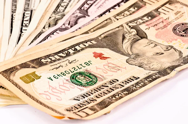 Dollars on white — Stock Photo, Image