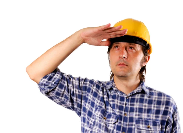 Worker looking up — Stock Photo, Image
