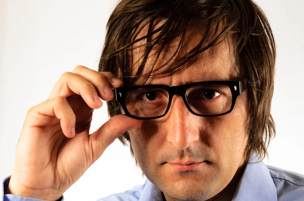 Man holding eyeglass — Stock Photo, Image
