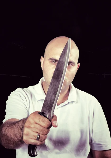 Man with knife — Stock Photo, Image