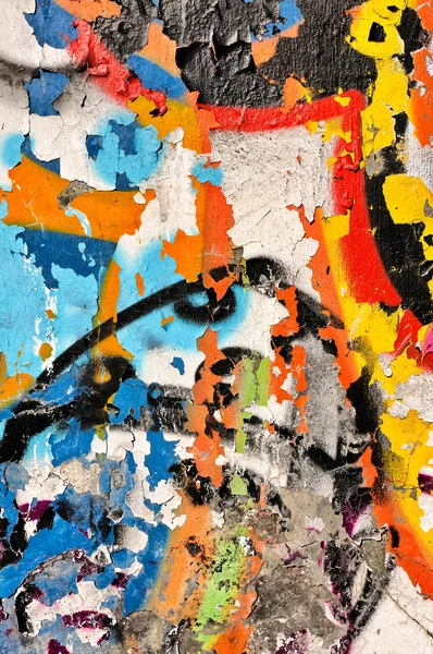 Renkli duvar kırık — Stok fotoğraf