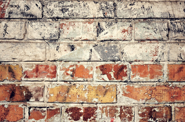 Red and white old bricks