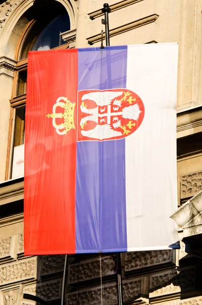 Servische vlag — Stockfoto