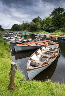 Moored boats clipart