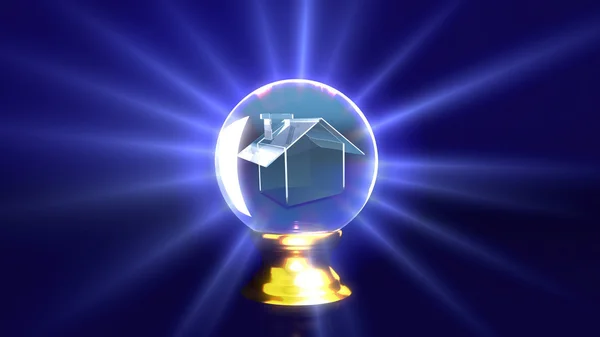 Casa bola de cristal — Foto de Stock