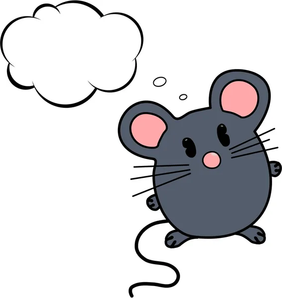 Düşünme fare — Stok Vektör