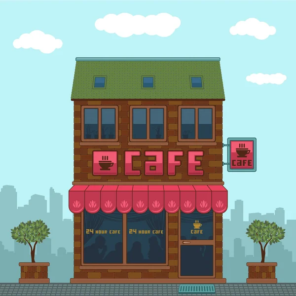 Fasada kawiarni — Wektor stockowy
