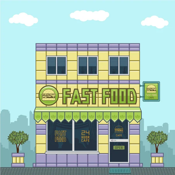 stock vector Facade of a Fast Food Restaurant