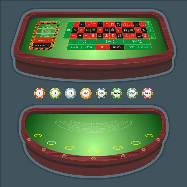 Roulette table blackjack — Stock Vector