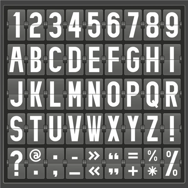 Vector alphabet of mechanical panel — Stock Vector