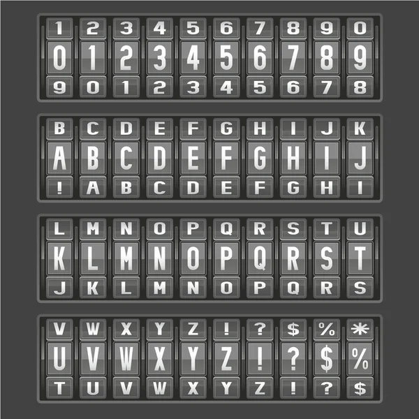 Alfabeto vectorial del panel mecánico — Archivo Imágenes Vectoriales