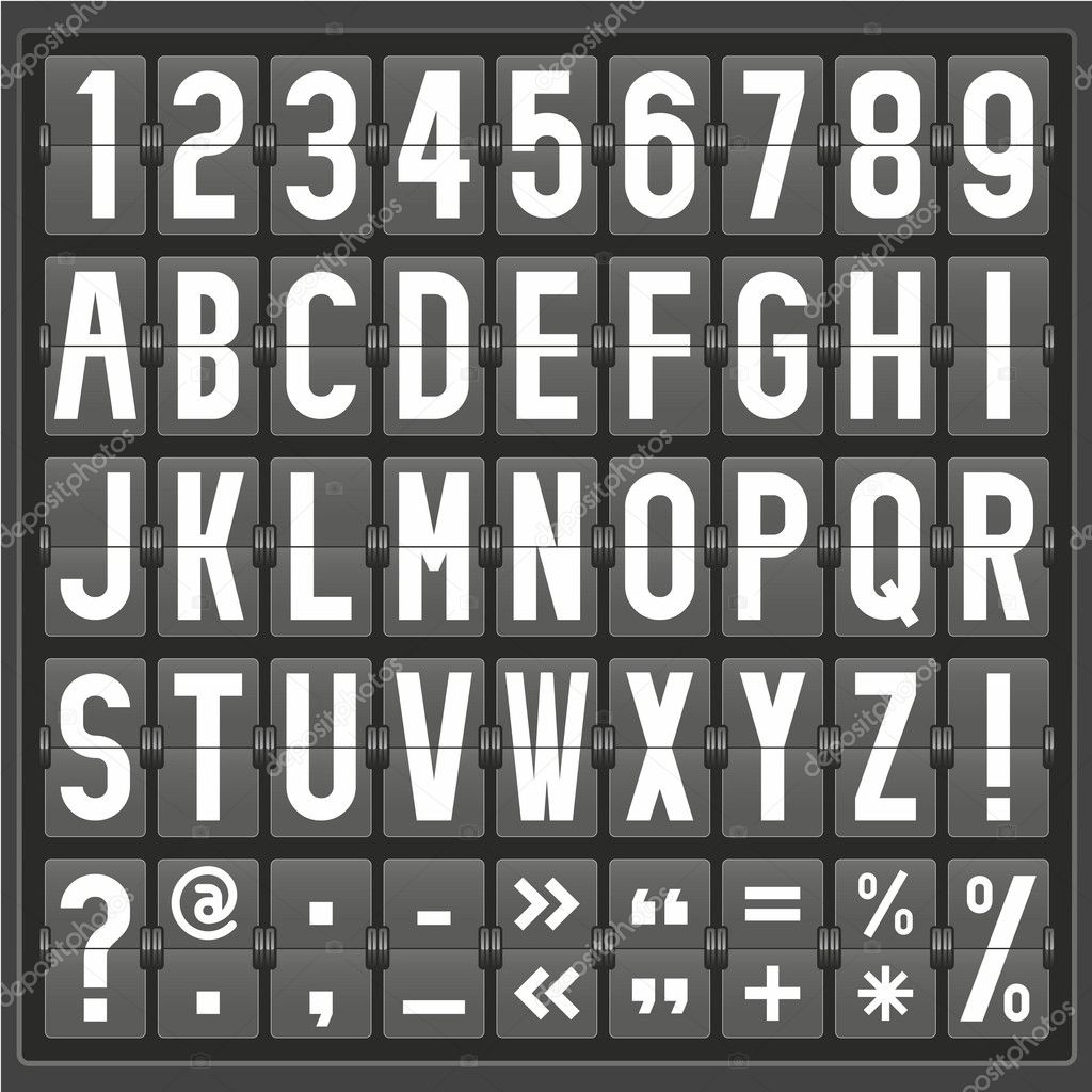 Vector alphabet of mechanical panel