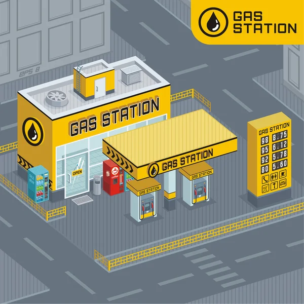 Gas station — Stock Vector
