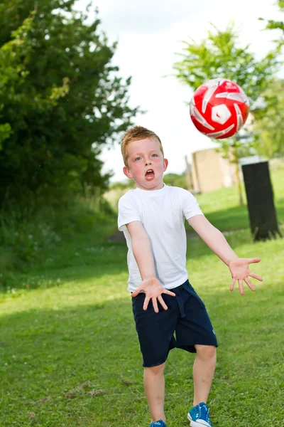 stock image Little boy playing with ball