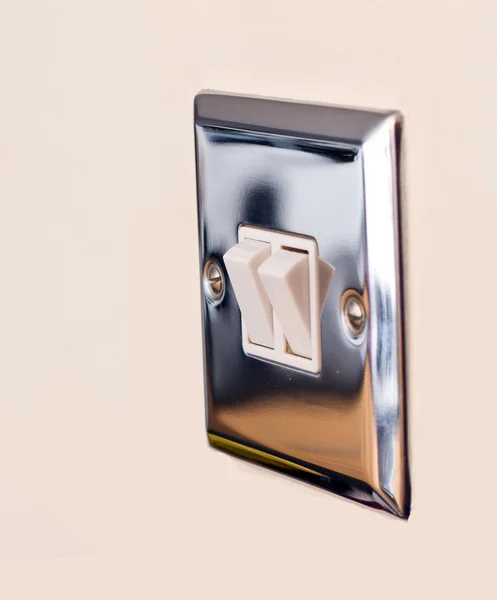 Chrome light switch — Stock Photo, Image