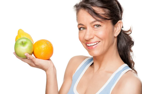 Woman with fruits — Stock Photo, Image