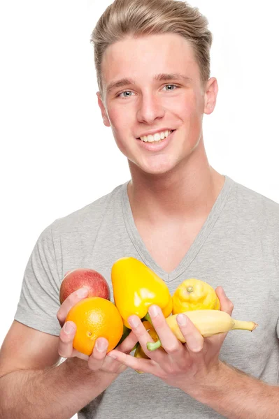 Homem com frutos — Fotografia de Stock